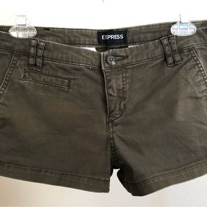 Express cotton shorts, olive green, 2” inseam, size 4